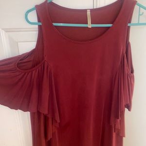 cute burgandy top from cousin couture